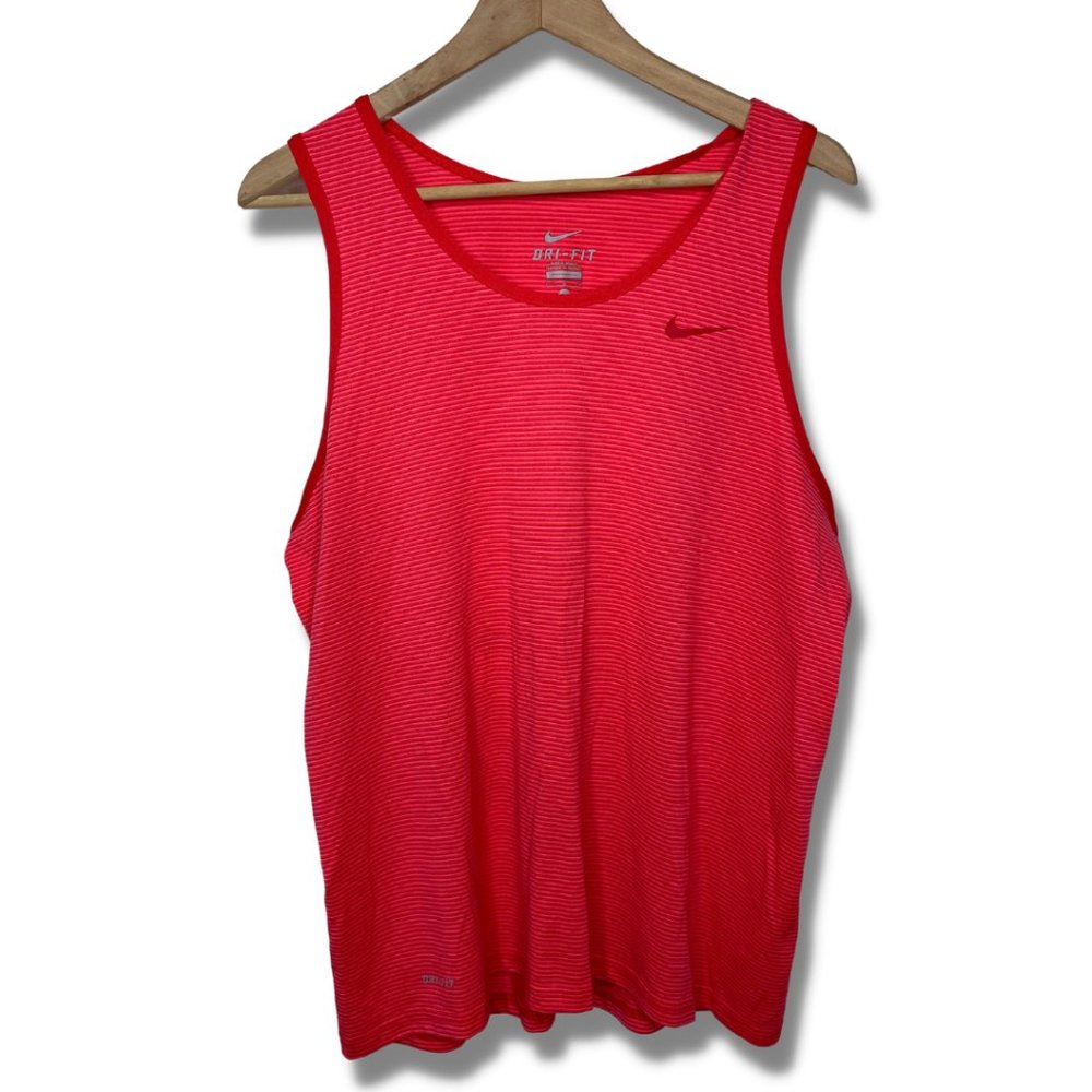Nike | Hot Pink Striped Dri Fit Tank Top | Size L